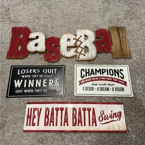 Baseball Hobby Lobby Themed Decorative Signs Bundle